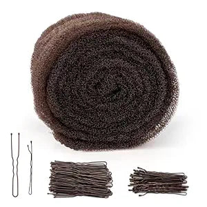 Hair Donut, Hair Bun Donut and Hair Padding for Updos, Hair Donuts for Updos, Dark Brown Cuttable Bun Maker with 50 U Pins and 20 Bobby Pins, Wedding Bun Filler for Bridal and Formal Hairstyles
