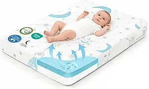 PanKers Pack and Play Mattress 38"x26", Dual Sided Pack N Play Mattresses for Baby Toddler, Premium Memory Foam Mattress for Pack N Play with Breathable Washable Cover