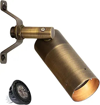 MALORY Low Voltage Landscape Spot Down Light, Brass Landscape Lighting Christmas Tree Down Light Led Downlights Outdoor Wall Mounted Light for Yard, Garden, Lawn,Patio with MR16 Bulb 1 Pack