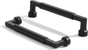 10 Pack 5 Inch Hole Center Black Cabinet Pulls-Heavy Duty Solid Matte Black Cabinet Handles for cabinets Dressers Kitchens Handles Bathroom cabinets