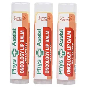 PhysAssist Oncology Lip Balm USDA Organic Unflavored Moisturizing - 3 Pack