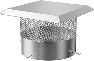 Garvee 6" Round Chimney Cap with Screen, Stainless Steel Mesh Cover, 6 Inch Adjustable Flue Cover for Rain, Birds & Debris, Fits Wood/Oil Stove Vent, Weatherproof & Easy Installation
