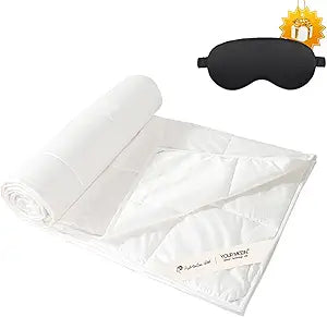 YOUR MOON Lightweight Wool Comforter King Size, 100% Australian Wool Filling Duvet Insert, 100GSM, Breathable & Thin Summer Comforter for Hot Sleepers, Soft Noiseless Cotton Shell(White)