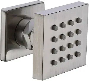 Solid Brass Body Spray Shower Jet Adjustable Massage Spa Side Sprayer Wall Mounted Shower Set, Square Brushed Nickel Finish