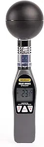General Tools Deluxe Heat Index Monitor #WBGT8778 With 75 x 75 mm Brass Black Ball, 32 to 122 F, 0 to 100% RH