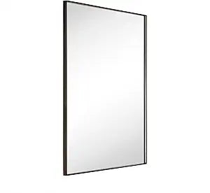TEHOME Oil Rubbed Bronze Bathroom Vanity Mirror with Squared Corners, 20x28'' Dark Bronze Rectangle Stainless Steel Metal Framed Mirror for Bathroom