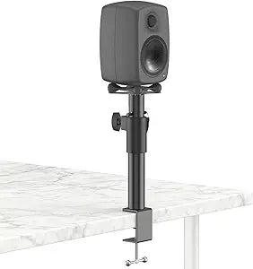 Height Adjustable Clamp-On Desktop Speaker Stands for Genelec G1/8010A Stand with Cable Management - Desktop Studio Monitor Stands for Genelec Studio Monitor Stand Up to 30Lbs, 1 Pack