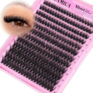 Yawamica Fluffy Lash Clusters 10-14mm Short Eyelash Clusters 200D Volume