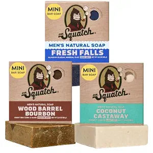 Dr. Squatch Mini Natural Men���s Bar Soap, Body Soap Bar (2.3oz, 3-Pack)