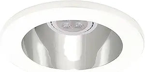 WAC 4in Low Voltage Round Adjustable Recessed Light Trim with Open Specular Reflector in White and White 8W 500 Lumens MR16 LED Lamp, HR-8401 or HR-8402 Housing Sold Separately