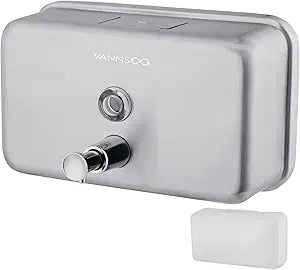 Commercial Wall Mount Stainless Steel Soap Dispenser, Rust-Proof Lining Liquid Hand Sanitizer Dispenser Bathroom 1100 ml / 37 oz. (Horizontal)