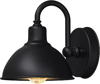 Barn Light Gooseneck Light- Small Farmhouse Outdoor Lighting, 1-Light Outdoor Gooseneck Lighting Farmhouse Wall Sconce for Patio Porch Garage (6.4" Diameter, 1pc)