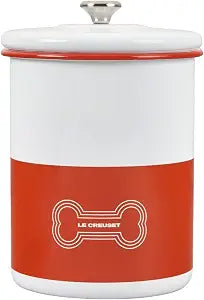 Le Creuset Enamel On Steel Treat Jar with Stainless Steel Knob, 4.25 Quart, Orange