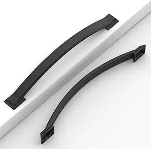 10 Pack Matte Black Cabinet Pulls 6.3''(160mm) Hole Centers Hardware for Cabinets, Kitchen Cabinet Handles, Arch Cabinet Handles for Bathroom Dresser Drawer Handles