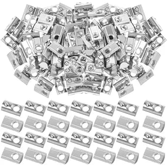 Yaocom T Nuts Half Roll in Spring Silver Thread Spring Carbon Steel European Standard T Nut for Aluminum Extrusion Profile(4040 Series M8,200 Pcs)