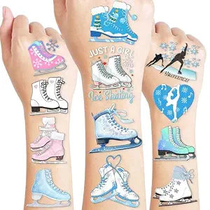 96PCS Ice Skating Temporary Tattoos Stickers for Kids Girls Boys