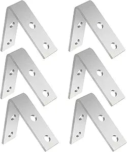 Carbon Steel Strut Channel Bracket for 1-5/8Strut, 6 mm (0.24 in) Thick, 60 Degree Inside Angle, Heavy Duty Fence Post Mounting Connector, Electro-Galvanized Coating, 1.08 lb/Unit, 4 Holes (6 Pack)