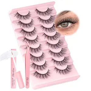 Ahrikiss Lashes Kit Cat Eye Lashes Natural Wispy Eyelashes (Ethereal)