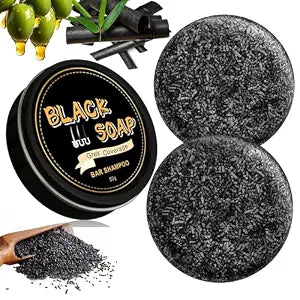 Gray Hair Reverse Bar Black Soap For Gray Hair Darkening Shampoo Bar, Natural Black Soap for Hair & Beard Darkening, Moisturizing & Scalp Care for Men Women 2PACK