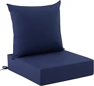 Outdoor Cushions for Patio Furniture, Outdoor Seat Cushion Set 24 x 24 x 5.75 Inch, Waterproof & Fade Resistant Outdoor Chair Cushions, Deep Seat Patio Cushion with Removable Cover, Navy Blue