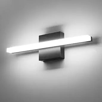 Combuh Black Bathroom Light Fixtures Over Mirror Lighting Gentle, 9W 16 Inch Modern LED Small Vanity Lamp Bar IP44 Slim Linear Bath Wall Sconces for Restroom Indoor Cool White 6000K