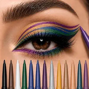 12 Pcs Shade Retractable Eyeliner Pencil Set for Eye Makeup