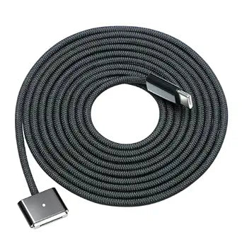 DERLULU Magnetic Charger Cable for MacBook Air & Pro, 6.6 ft, Black