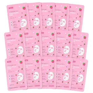 15 Pack Strawberry Face Masks Skincare for Kids Teen Girls, Kids Face Mask