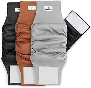 Pet Parents Washable Belly Bands for Male Dogs (3pack) + Extendrs of Durable Dog Diapers Male, Premium Male Dog Diapers & Dog Wraps (X-Large, Natural)