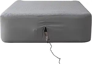 Bedecor Queen Quilted Air Mattress Pad with Pump Access Zipper,Air Bed Protector Cover, Deep Pocket Fits 18-24 Inch Blow Up Beds, Quiet & Breathable,Gray Diamond