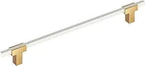 Amerock Urbanite 10-1/16 inch (256mm) Center-to-Center Champagne Bronze/White Cabinet Pull, BP778256CZWHT