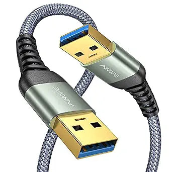 AINOPE USB to USB Cable, 6.6FT USB 3.0 A to A Male to Male Cable 5Gbps Double End Type A Cord for Data Transfer Compatible with Hard Drive, Laptop Cooling Pad, USB Hub, KVM, DVD