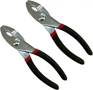 Edward Tools Slip Joint Pliers 6 (Pack of 2) - Heavy Duty Carbon Steel with Rubber Grip Handle - Fine Grip Teeth in Front and Coarse Teeth in Back - Rust Resistant Finish