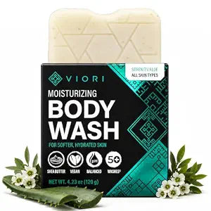 Viori Body Wash Bar Soap - Rice Water, Natural Aloe Scent, Serenity
