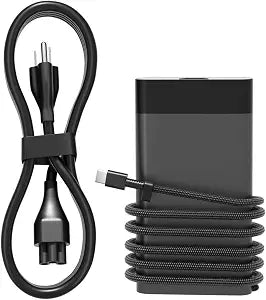 Slim 65W USB-C Charger Compatible with HP Elitebook, Spectre, Envy, ProBook, Pavilion, Fortis, OmniBook,ZBook Firefly, Elite x2, Chromebook X360 Laptop Travel Fast Charging Adapter