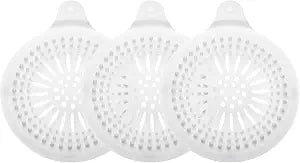 uxcell 3pcs Shower Drain Hair Catcher Round Drain Cover with Anti-Slip Point Silicone Strainer Hair Stopper for Shower Kitchen Bathroom Tub Accessories, White