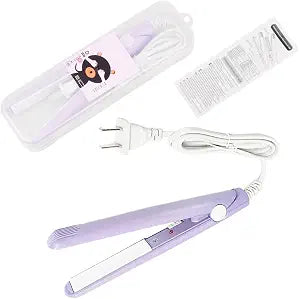HuGuWdy Mini Hair Straightener，2 in 1 Straight and Curly 100-240V 20W Tourmaline Ceramic + Plastic，Mini Flat Iron Small Mini Straightener Flat Iron for Travel, Dormitory or Home (US Plug)