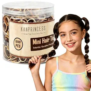 Kanprincess 1000pcs Mini Hair Rubber Bands Plastic Elastic Stretch for Kids