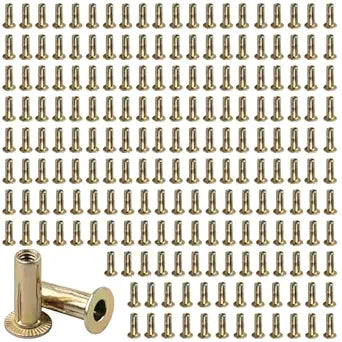 200Pcs Multi-Grip Rivet-Nuts, 1/4-20 Rivet Nut Steel Pre-Bulbed Shank, Plus Nut Color Zinc Plated Flat Head Threaded Insert Nut
