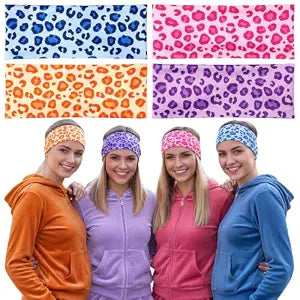 4pcs Halloween Cheetah Headbands for Women Leopard Costume Accessories
