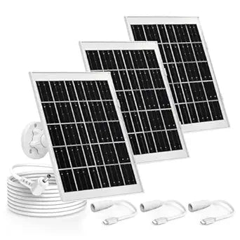 3 Pack Solar Panel Charger Compatible with Ring Solar Panel (2nd Generation), 8W Ring Outdoor Camera Plus,Outdoor Cam (Stick Up Cam), Stick Up Cam Pro, Spotlight Cam Plus, Spotlight Cam Pro 10FT Cable