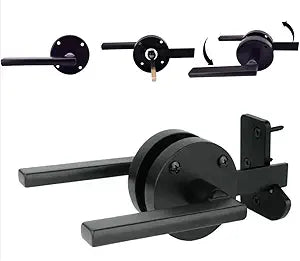 Gate Latch for Wooden Fence Double Side Gate Latch Heavy Duty Swinging Door Latch Gate Hardware for Outdoor Fence, Wooden Gates, Pool Gate, Backyard, Gardens (LH)