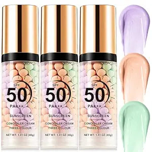 3Pcs 3-In-1 Primer for Face Before Makeup, SPF 50 One Step Correct Primer