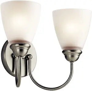 Kichler Jolie 13" 2 Light Vanity Light with Satin Etched Glass in Brushed Nickel