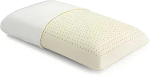 100% Natural Talalay Latex Pillow for Sleeping with Removable Cotton Cover, Premium Soft Bed Pillow Helps Relieve Pain and Pressure, Suitable for Side Back or Stomach Sleepers (Queen (Firm))