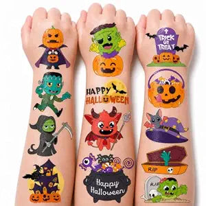96 PCS Happy Halloween Pre-Cut Temporary Tattoos for Kids