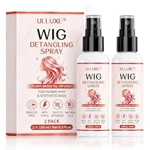 ulluxe 2PCS Wig Spray for Synthetic Hair & Human Hair, Wig Detangler Spray