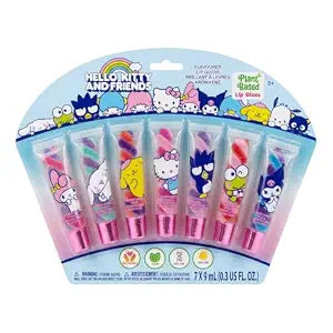 Hello Kitty Lip Gloss Set, 7-Piece Swirl Plant-Based, Ages 3+