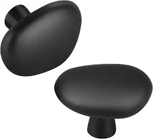 Malimali 5 Pack Matte Black Pebble Cabinet Knobs for Dresser Drawers