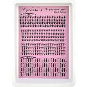 Bottom Lashes & Lash Spikes Set - Natural to Dramatic Eye Enhancements (16Rows ZH23-1)